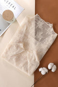 Mccolin - Elegant Lace Floral Blouse: BEIGE / M