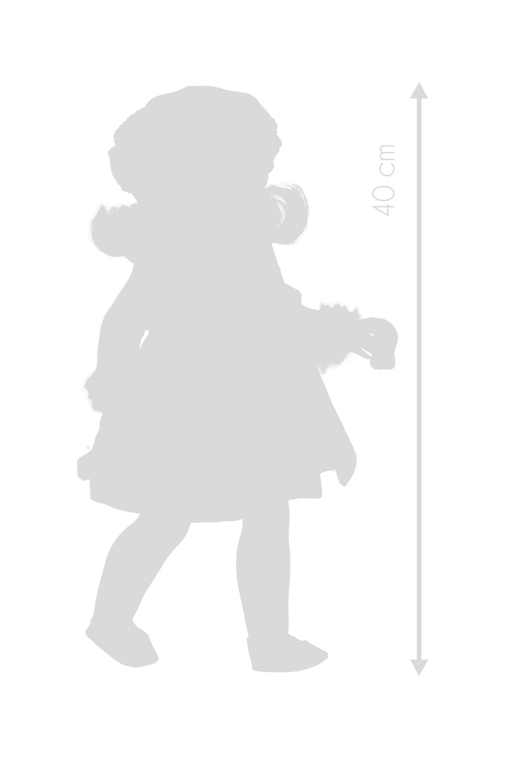 Fany doll with brown dress and coat. 40 cm