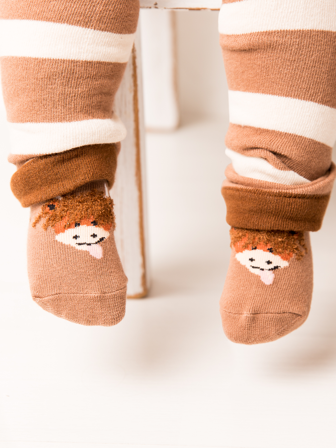 Neutral Hamish Cow Socks: 1-2 Years / Socks