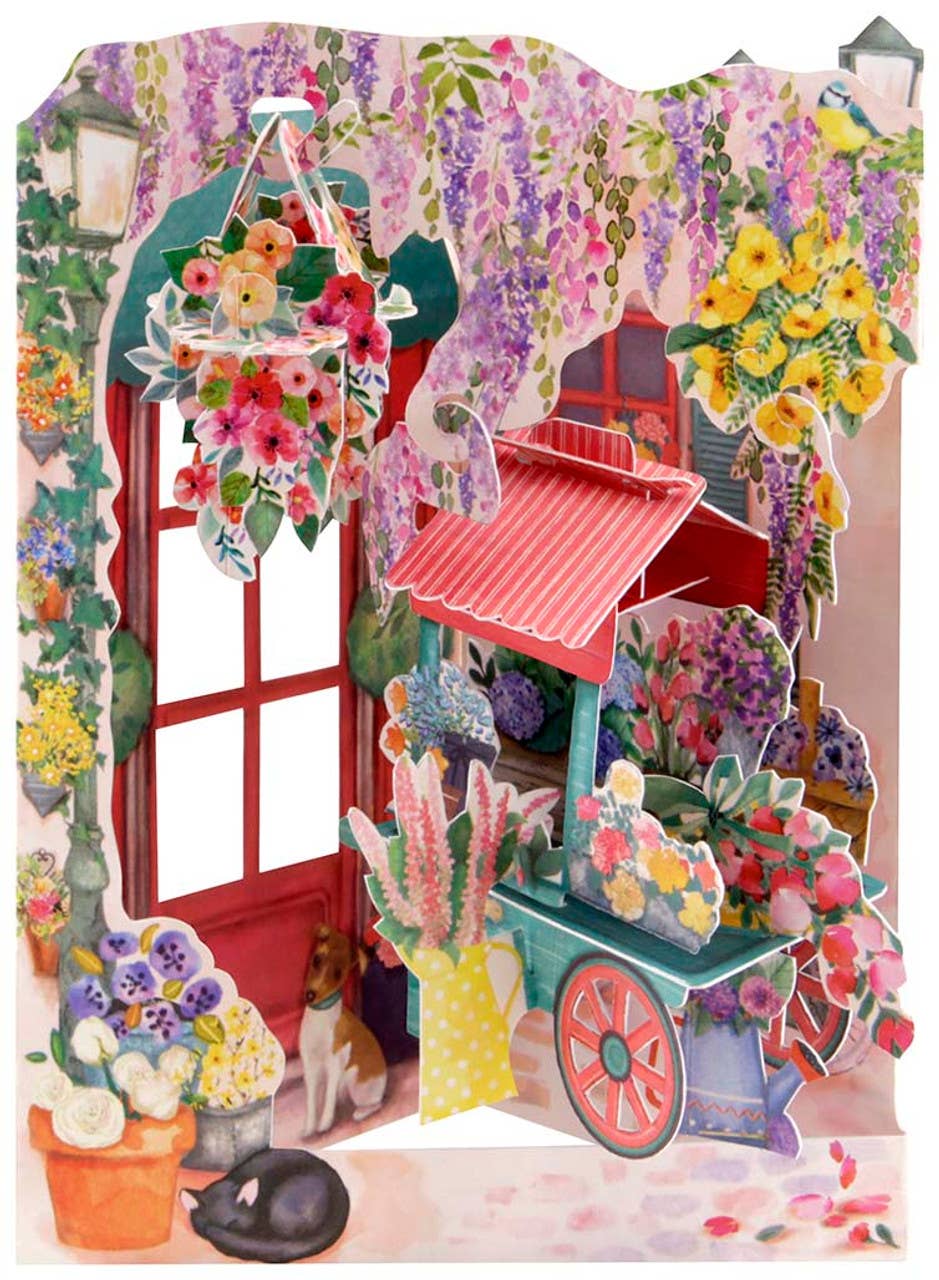Santoro London - Swing Cards - Florist And Flower Cart