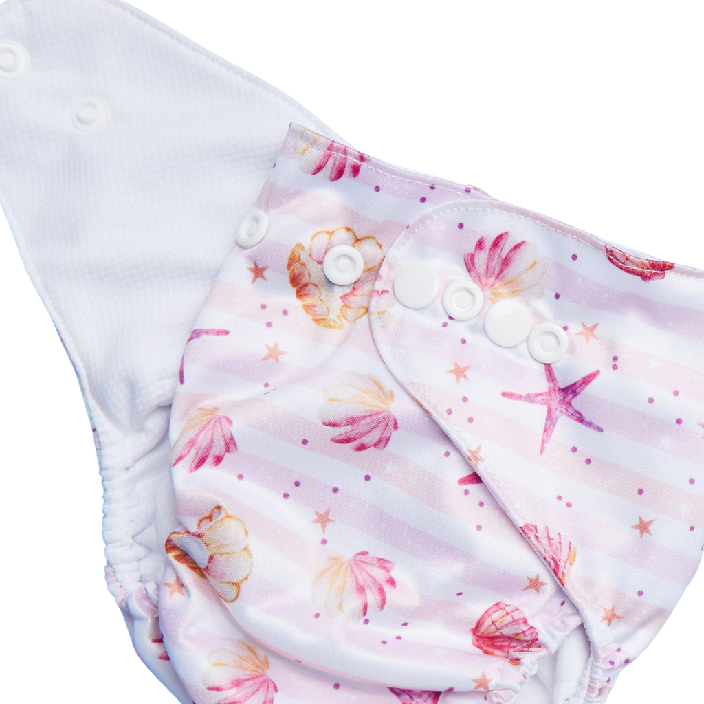 Bitti Reusable Swim Nappy - Seashells: Seashells / Medium Size - Fits 6kg-12kgs