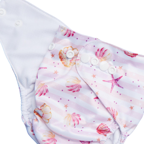 Bitti Reusable Swim Nappy - Seashells: Seashells / Small Size - Fits 3.5kg-7.5kgs