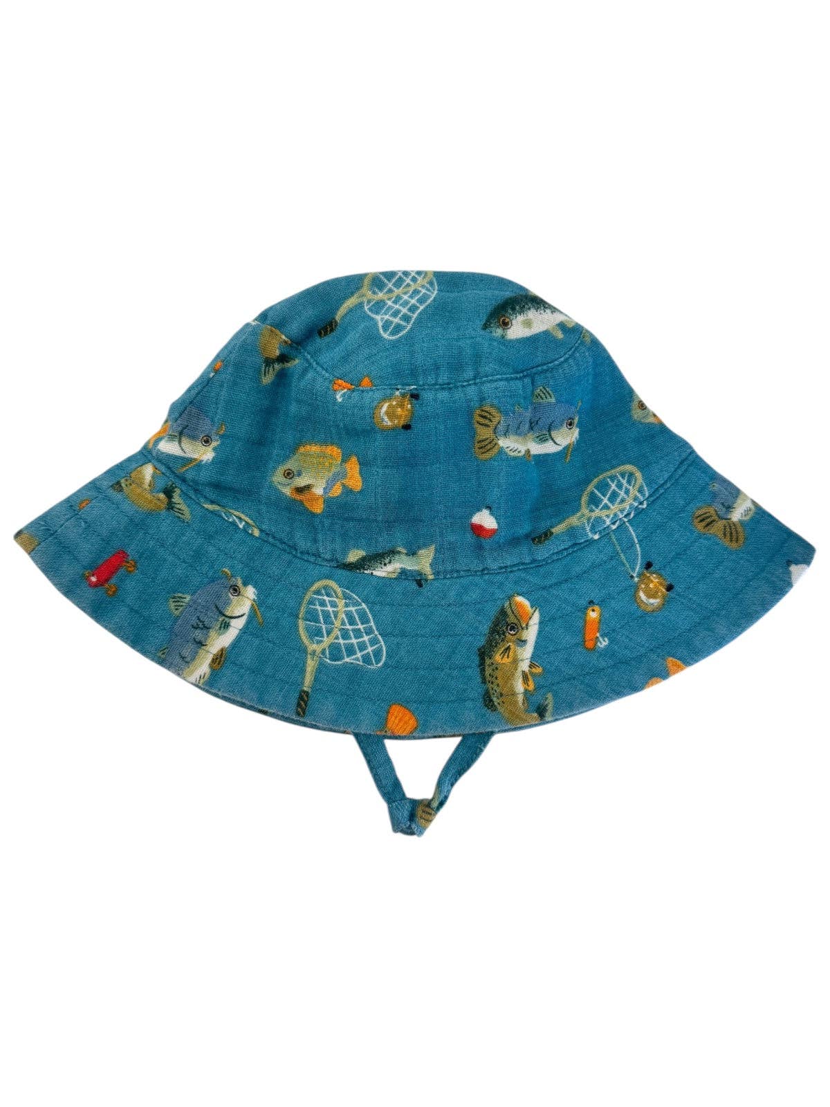 Gone Fishing / Muslin Bucket Hat: 6-12M