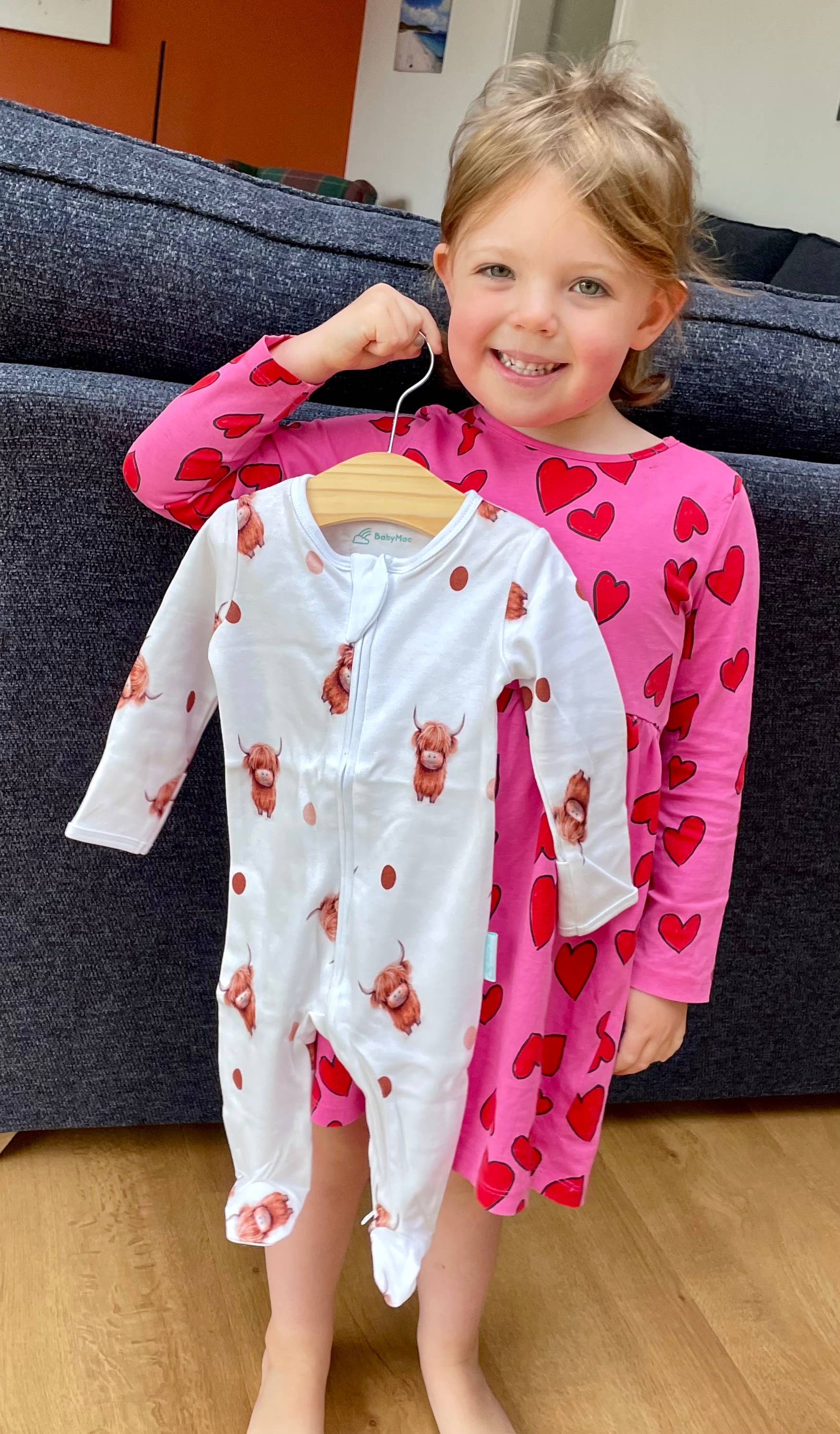 Highland Cow Sleepsuit: 3-6M