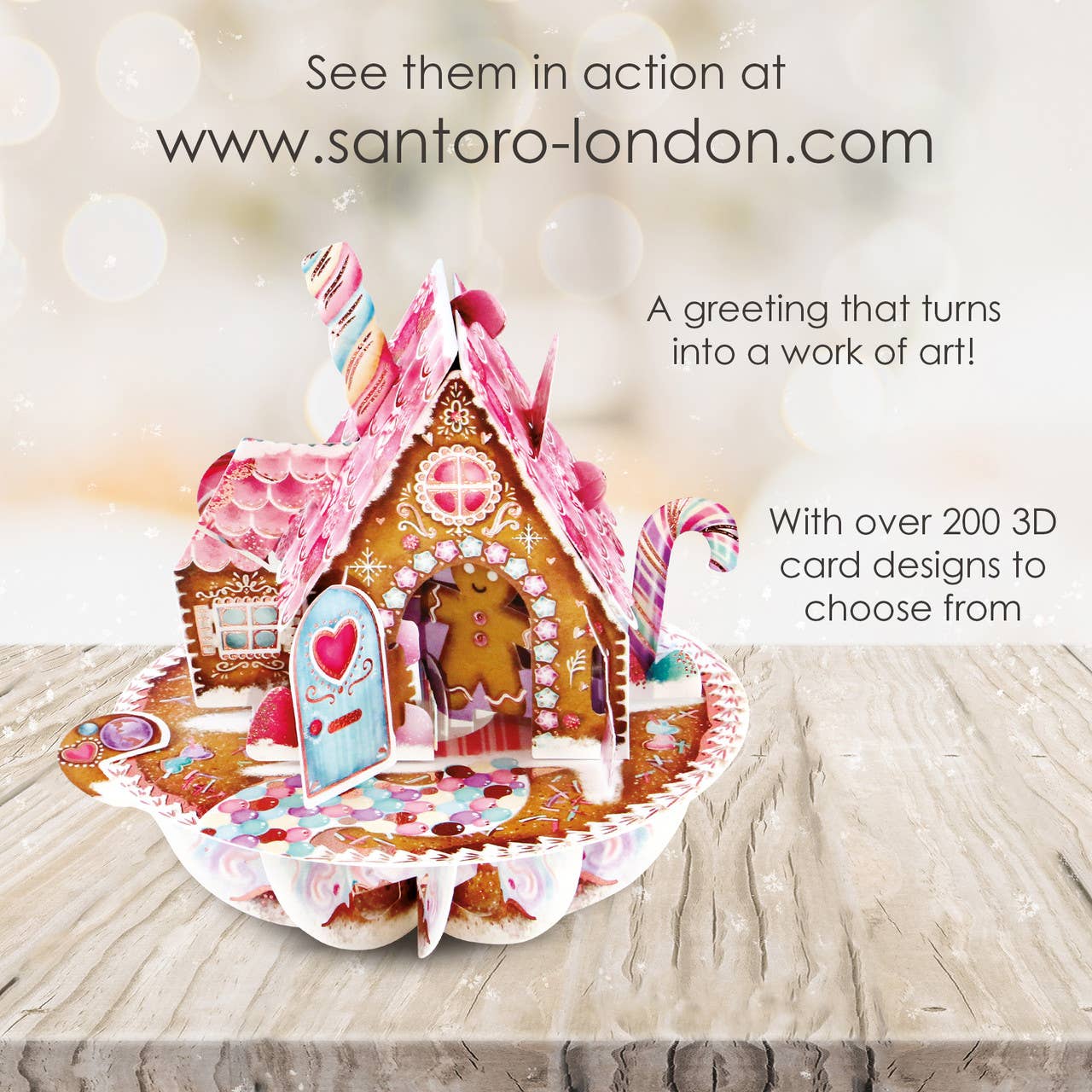 Santoro London - Pirouette Cards- Gingerbread House