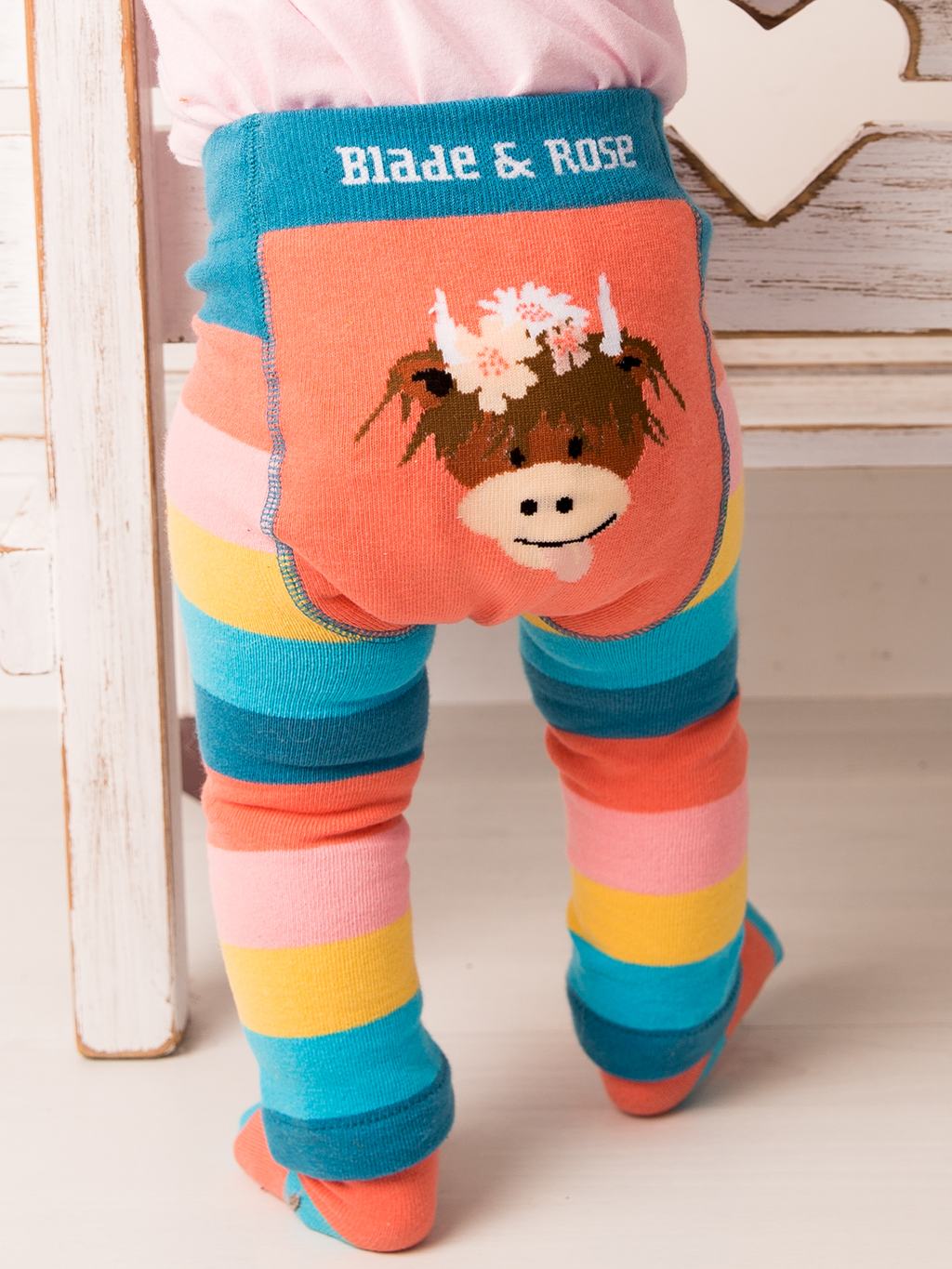 Blade and Rose Limited - Bonnie Highland Cow Leggings: 1- 2 Years