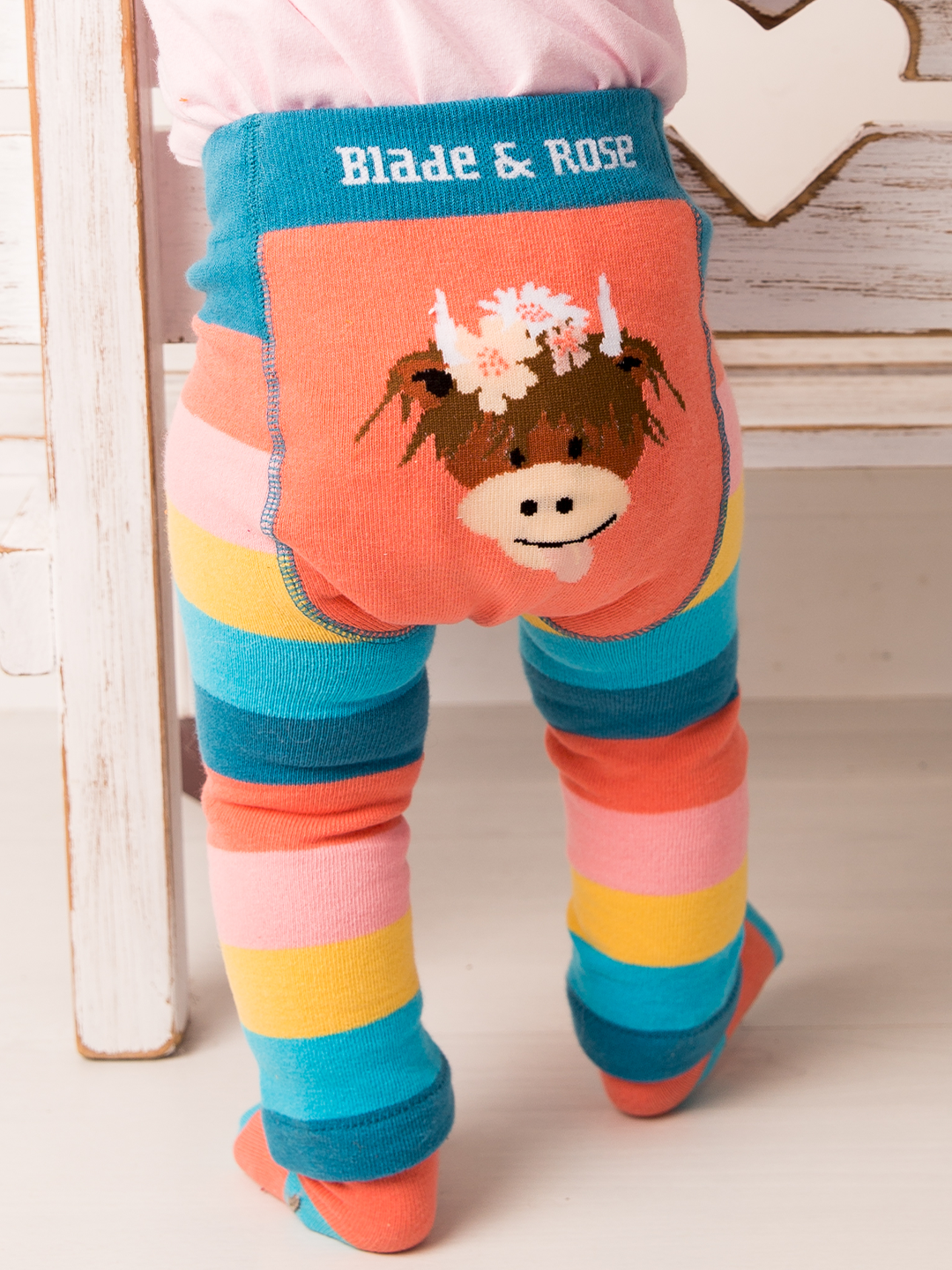 Blade and Rose Limited - Bonnie Highland Cow Leggings: 06-12 Months