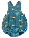 Gone Fishing / Muslin Retro Sunsuit: 3-6M