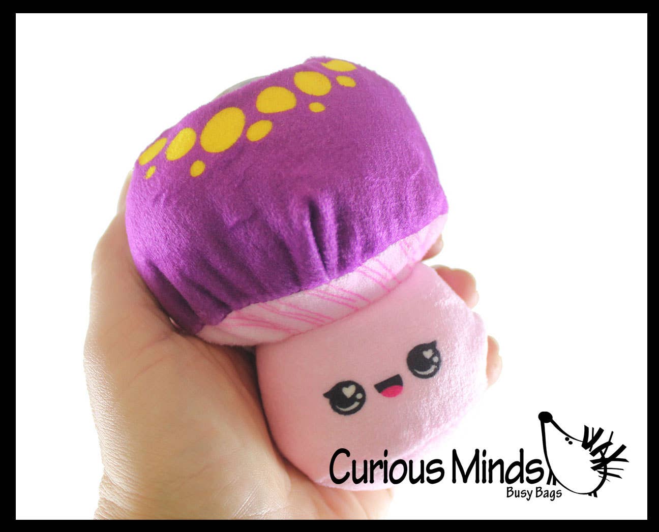 1 Plush Mushroom Water Bead Filled Squeeze Stress Balls - Se