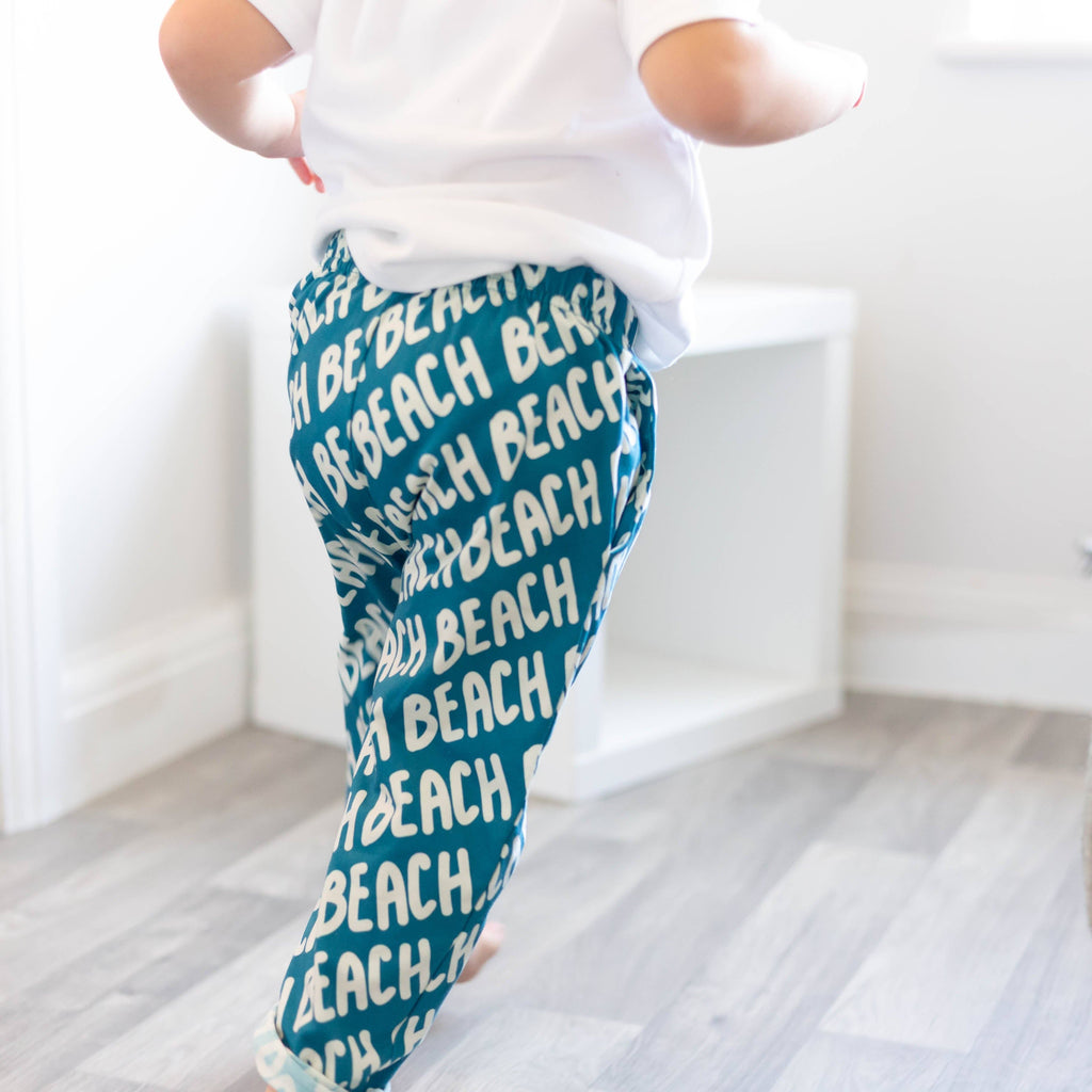 Beach print "Kid Fit" Trousers: 3-4 Y