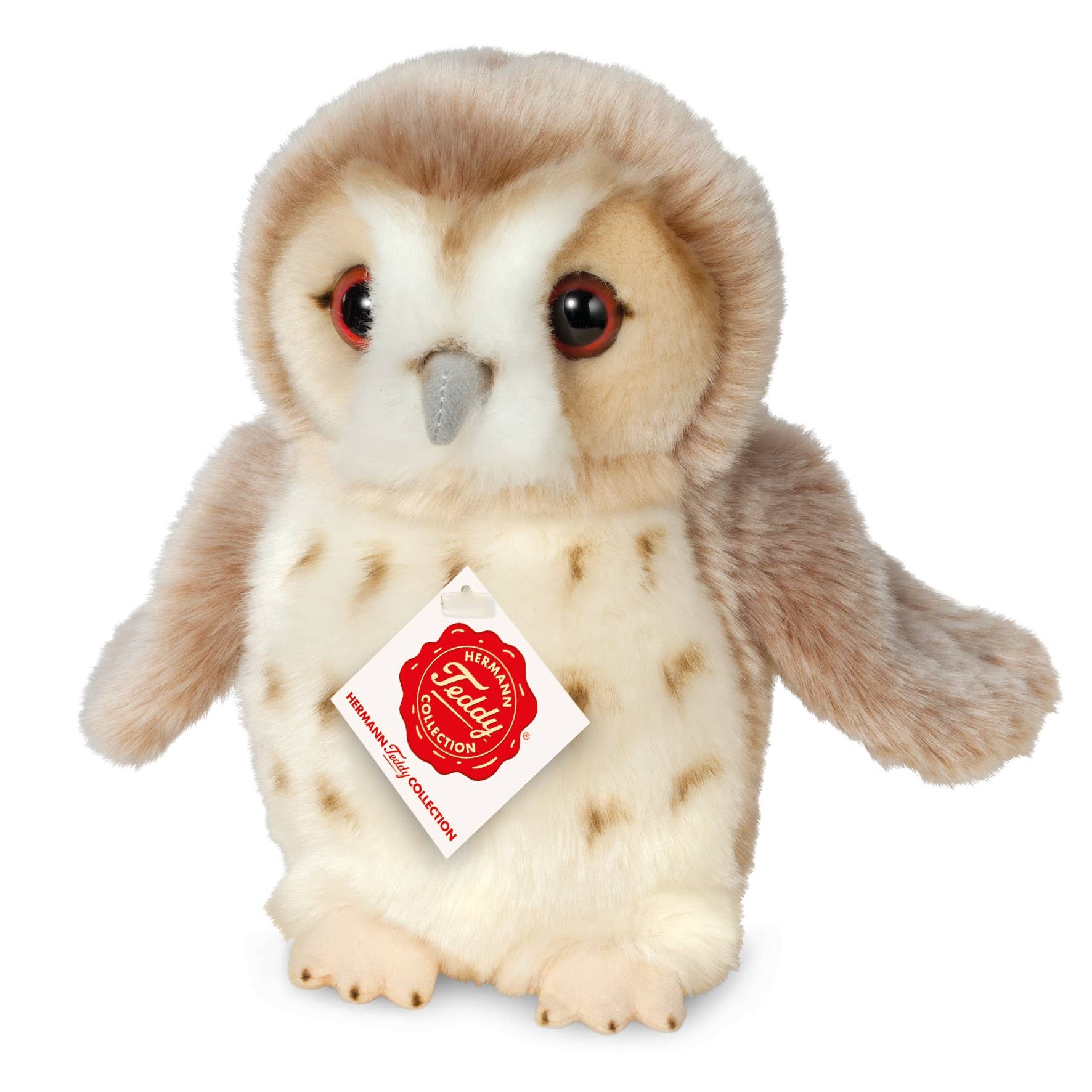 Beige owl 20 cm - plush toy - soft toy