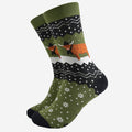 Sock Talk - Men's Bamboo Socks - Green/Black, Winter Highland Cow: UK 7-11 | EU 40.5-46 | US 8-12