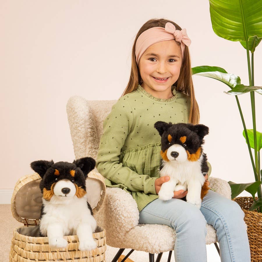 Tricolor Border Collie sitting 30cm - plush toy - soft toy