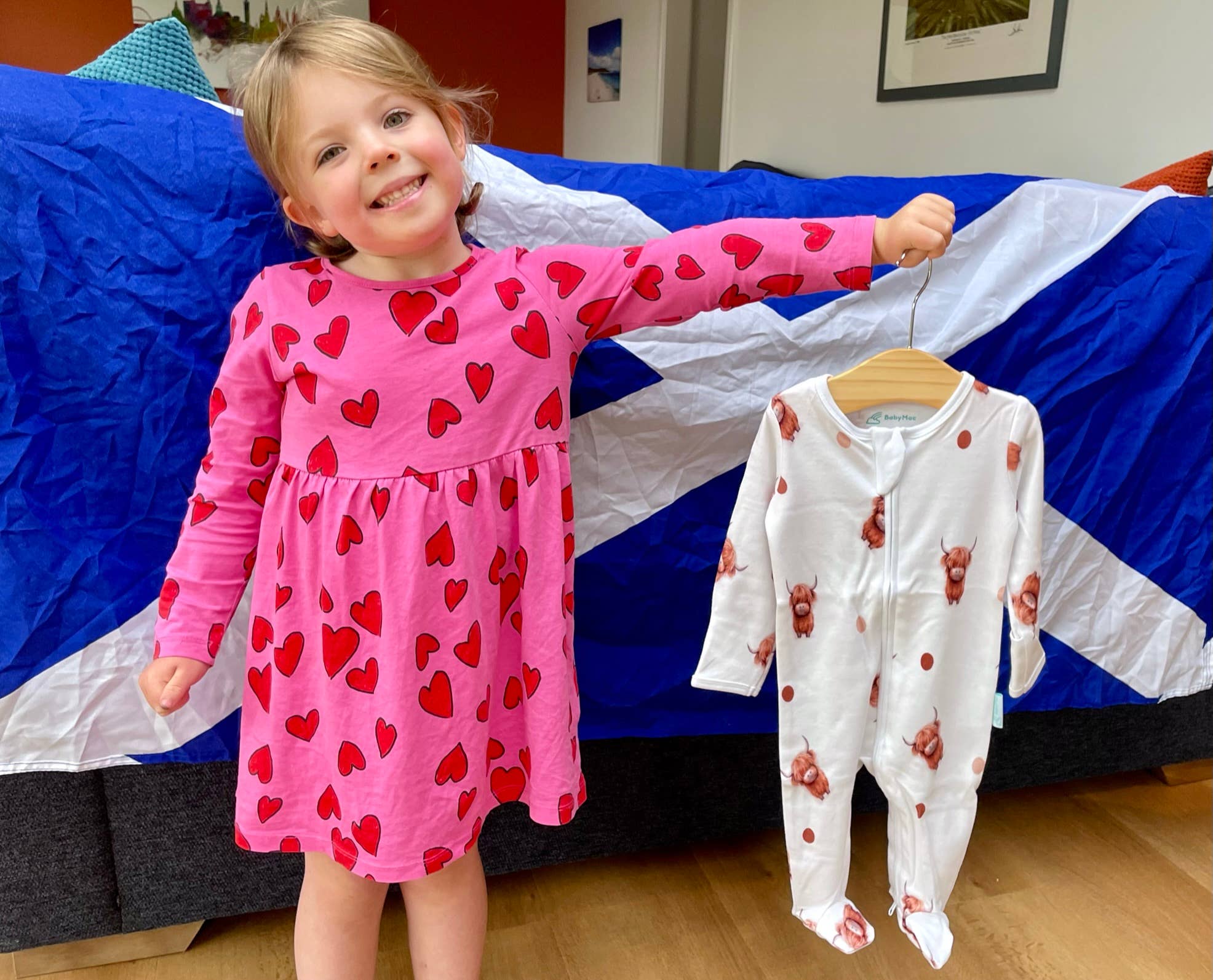 Highland Cow Sleepsuit: 0-3M