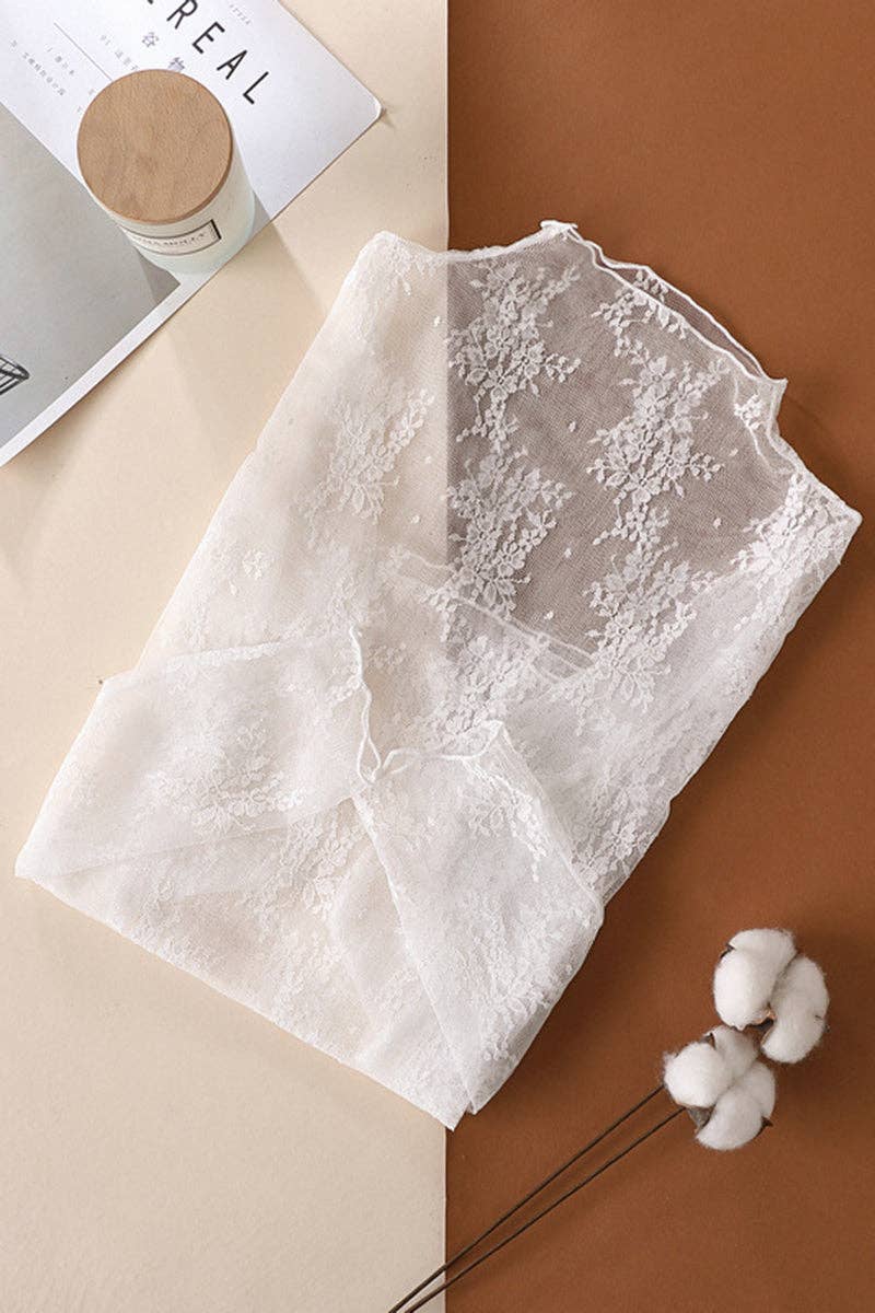 Mccolin - Elegant Lace Floral Blouse: BEIGE / M