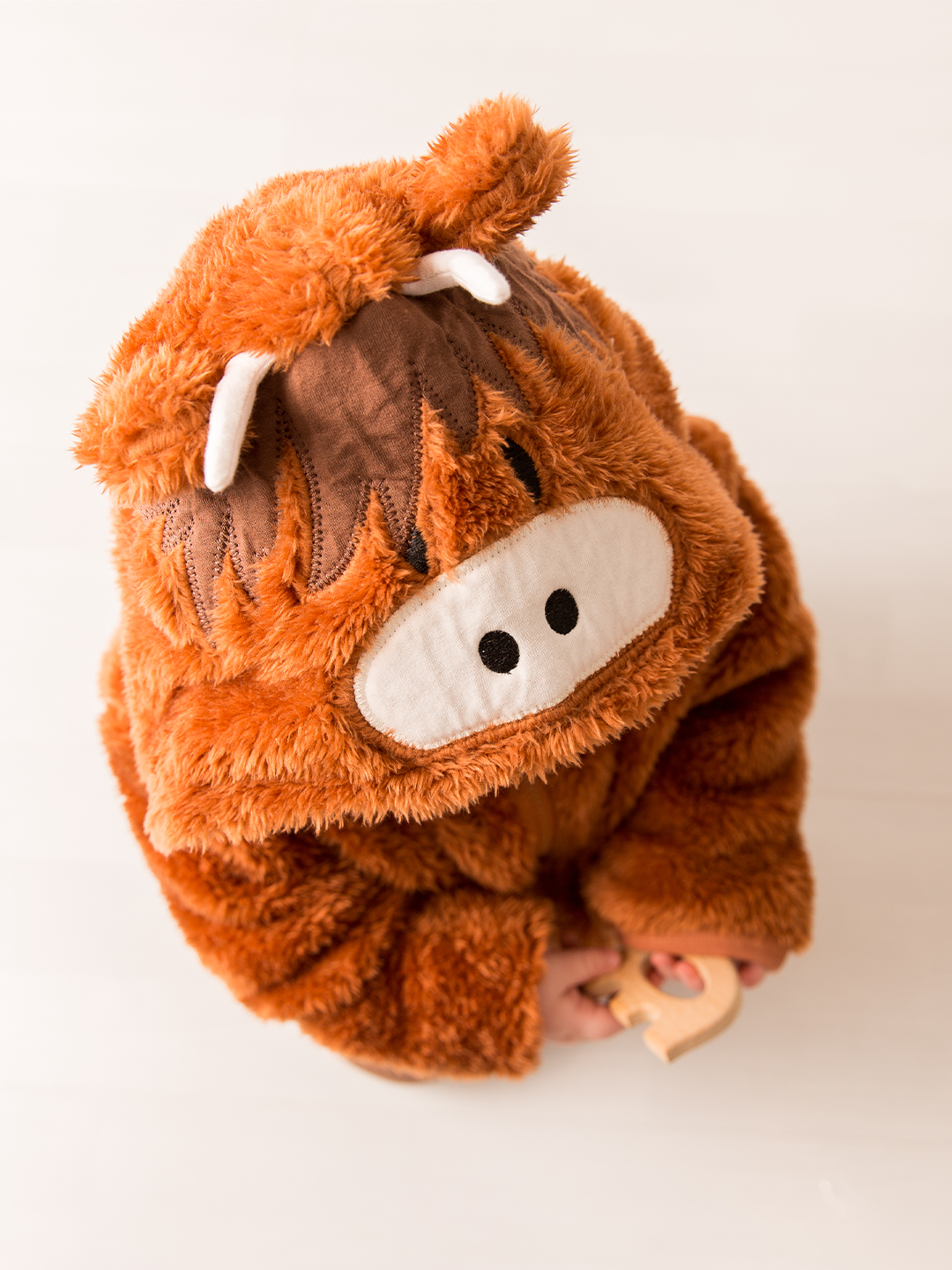 Neutral Hamish Highland Cow Hoodie: 1-2 Years