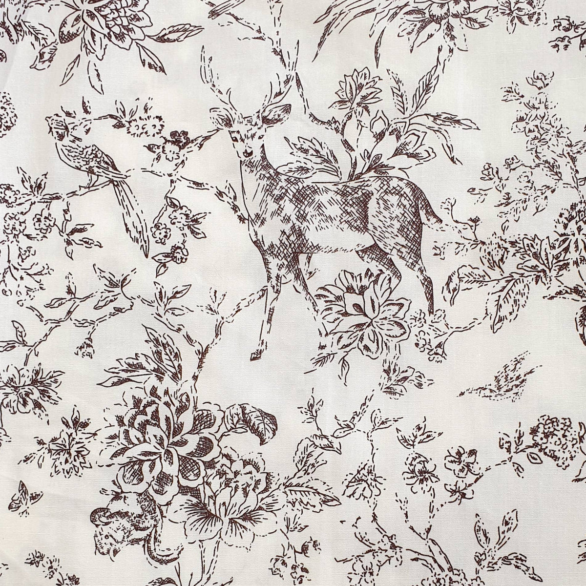 Salamander Shirts Ltd - Grenouille Brown Countryside Sketch Print Cotton Shirt: M