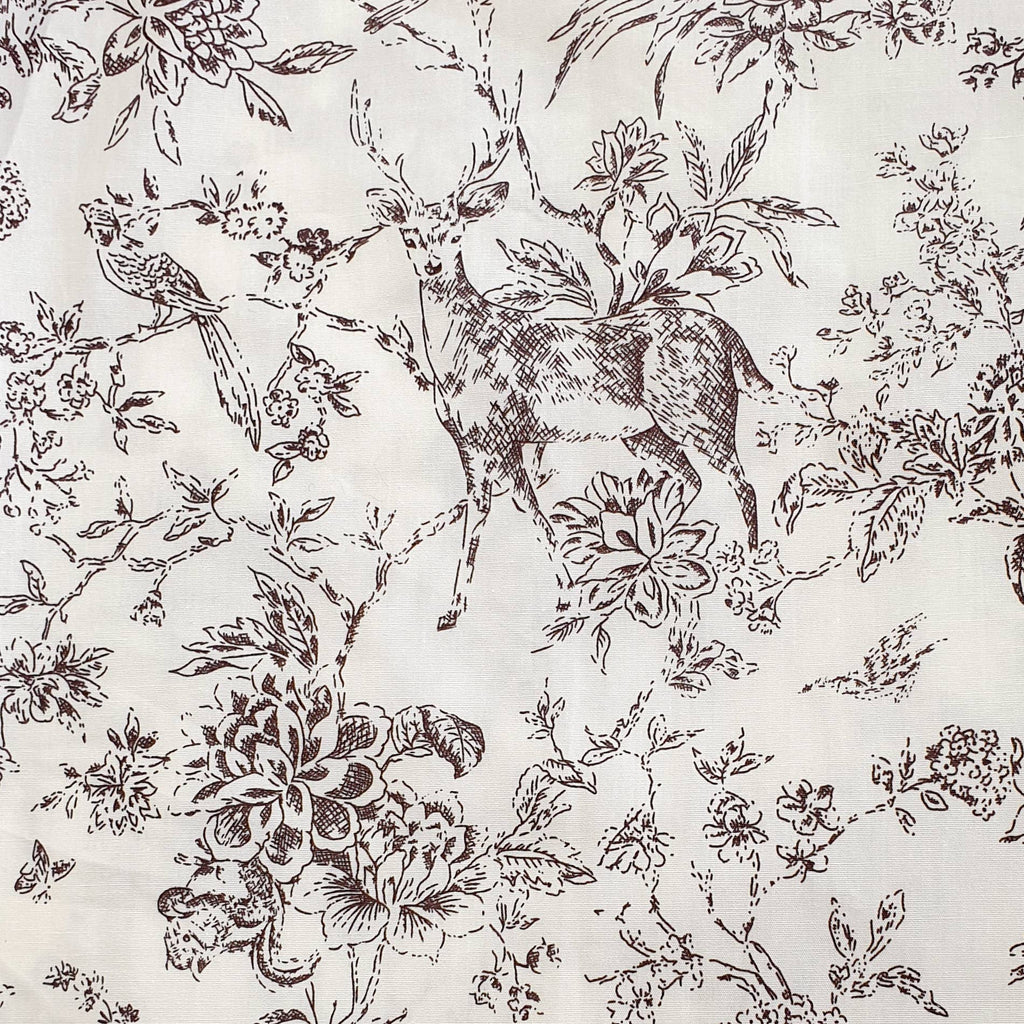 Salamander Shirts Ltd - Grenouille Brown Countryside Sketch Print Cotton Shirt: L