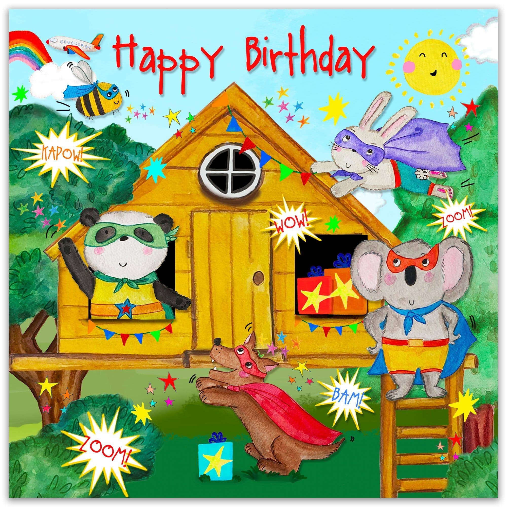 Twizler Ltd - Children's Birthday Card - Superheroes