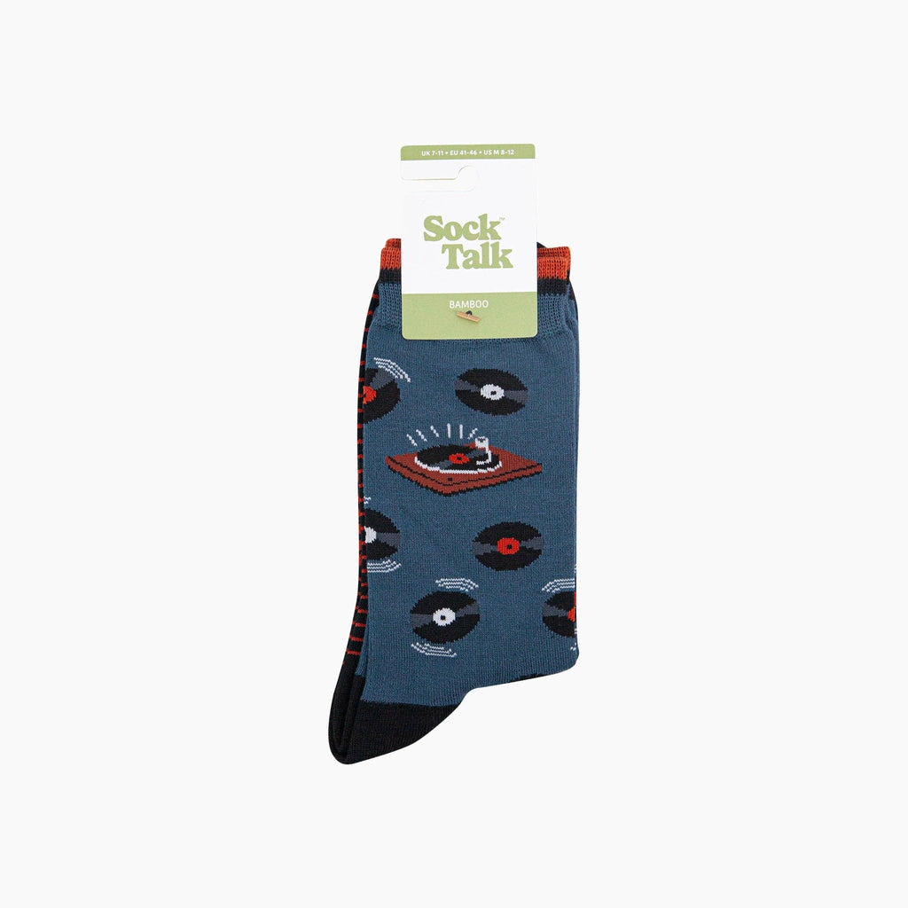 Sock Talk - Vinyl Records Bamboo Socks in Teal: UK 7-11 | EU 40.5 -46 | US 8-12