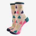 Sock Talk - Christmas Tree Bamboo Socks in Cream/Multi: UK 3-7 | EU 36-40 | US 5-9