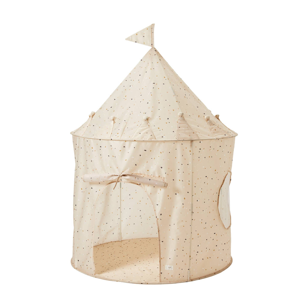 Kids Play Tent Castle with Recycled Fabric - Prints: Gingham Blue