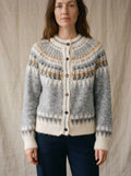 Artisans of Humanity - Cashmere Blend Fair Isle Button-Up Cardigan | Light Blue