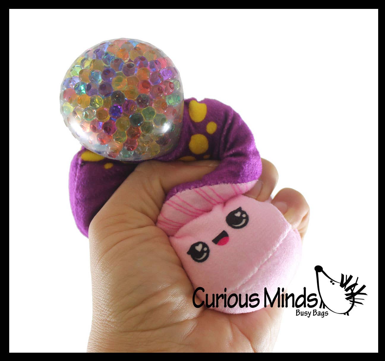 1 Plush Mushroom Water Bead Filled Squeeze Stress Balls - Se
