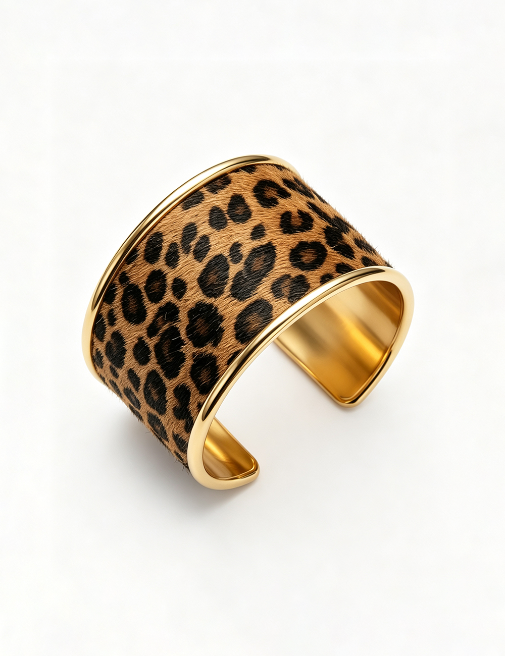 Sweetkama - Ladies Punk Animal Print Metal Wide Cuff Bracelet: Zebra / F