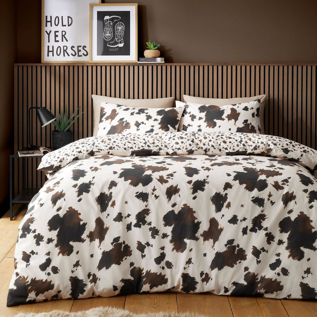 UW Home - Cow Print Duvet Cover Set in Natural: Single