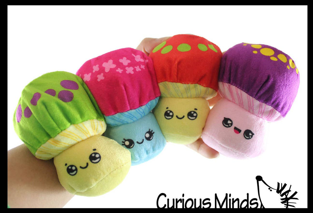 1 Plush Mushroom Water Bead Filled Squeeze Stress Balls - Se