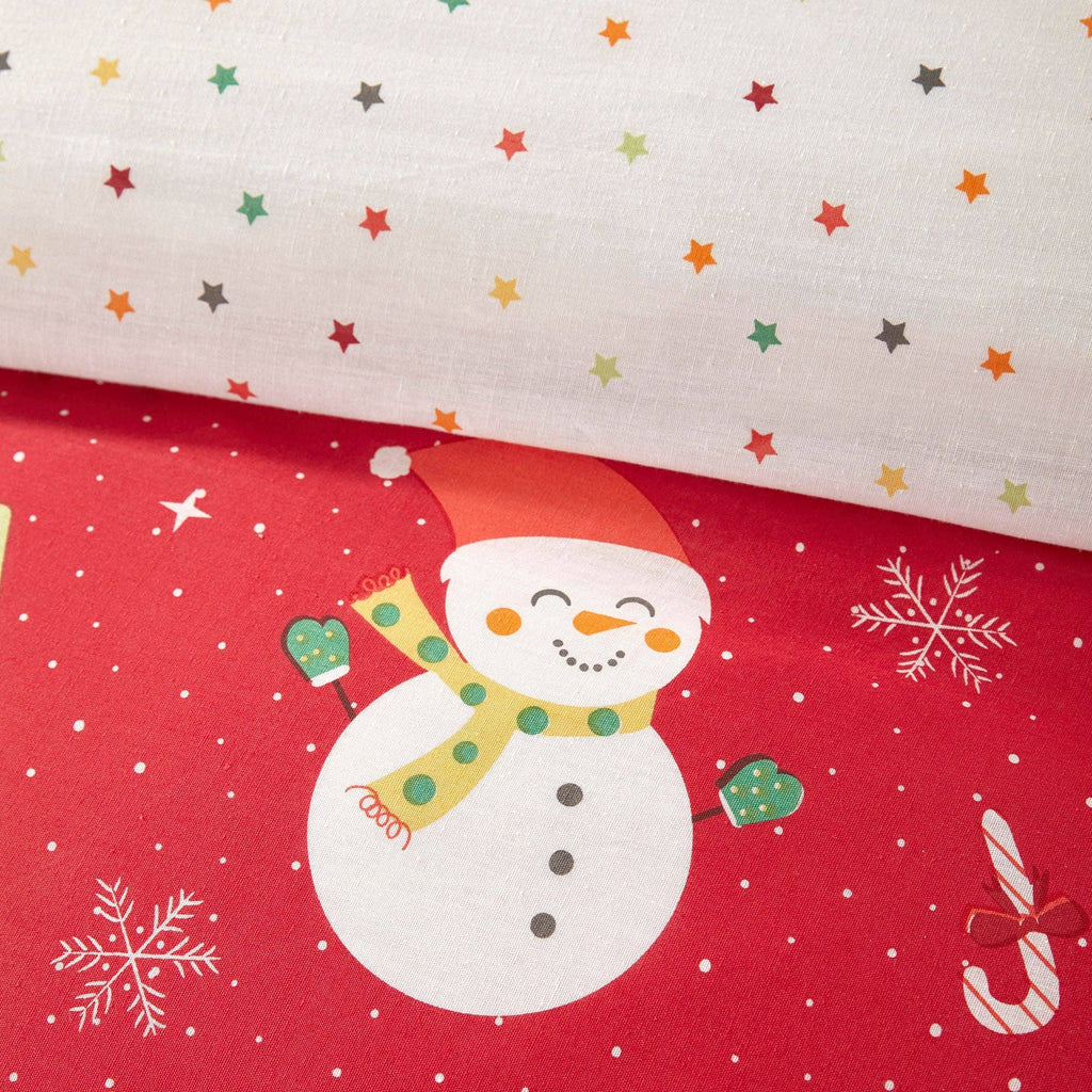 UW Home - Elf & Santa Duvet Cover Set by Bedlam Christmas in Multi: Single