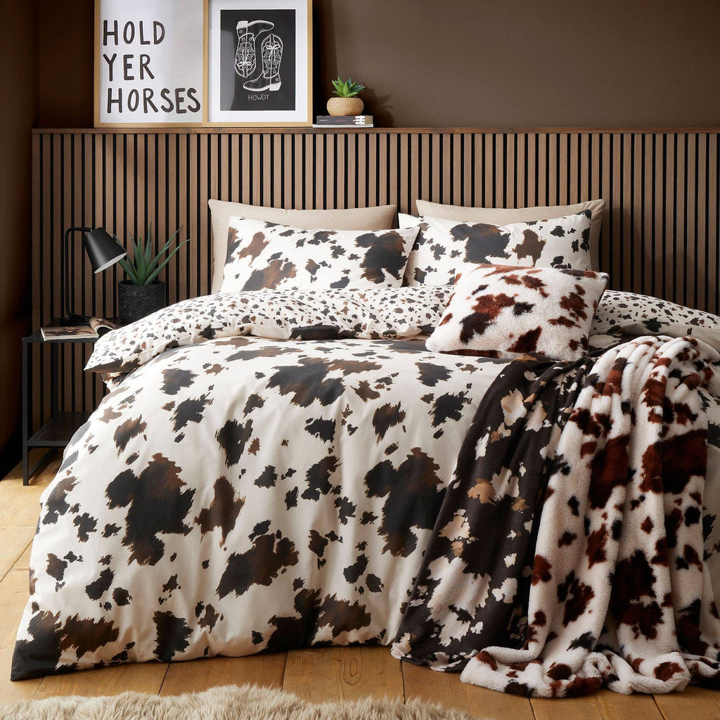 UW Home - Cow Print Duvet Cover Set in Natural: Double
