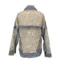 Rosa Clothing - Sheer Sequin Floral Embellished Oversized Denim Jacket: Blue / L