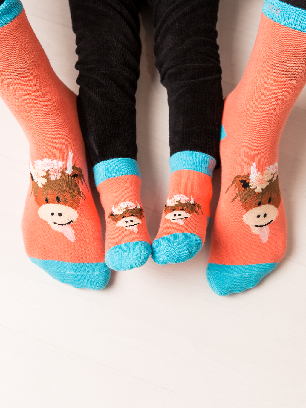 Blade and Rose Limited - Bonnie Highland Cow  Adult Socks: Adult Shoe Size 3-5