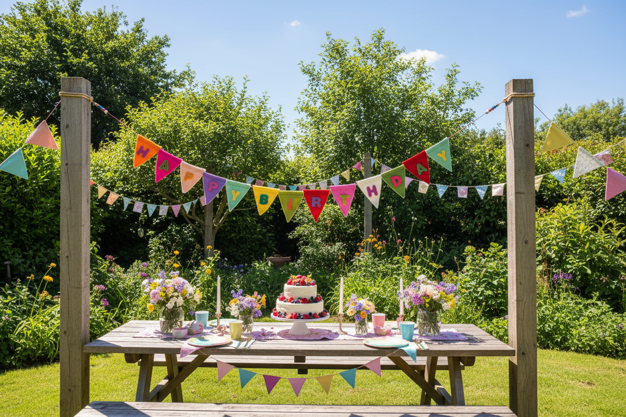 Handmade Felt Happy Birthday Reusable Party Garland