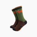 Sock Talk - Highland Cow Striped Bamboo Socks in Green: UK 7-11 | EU 40.5 -46 | US 8-12
