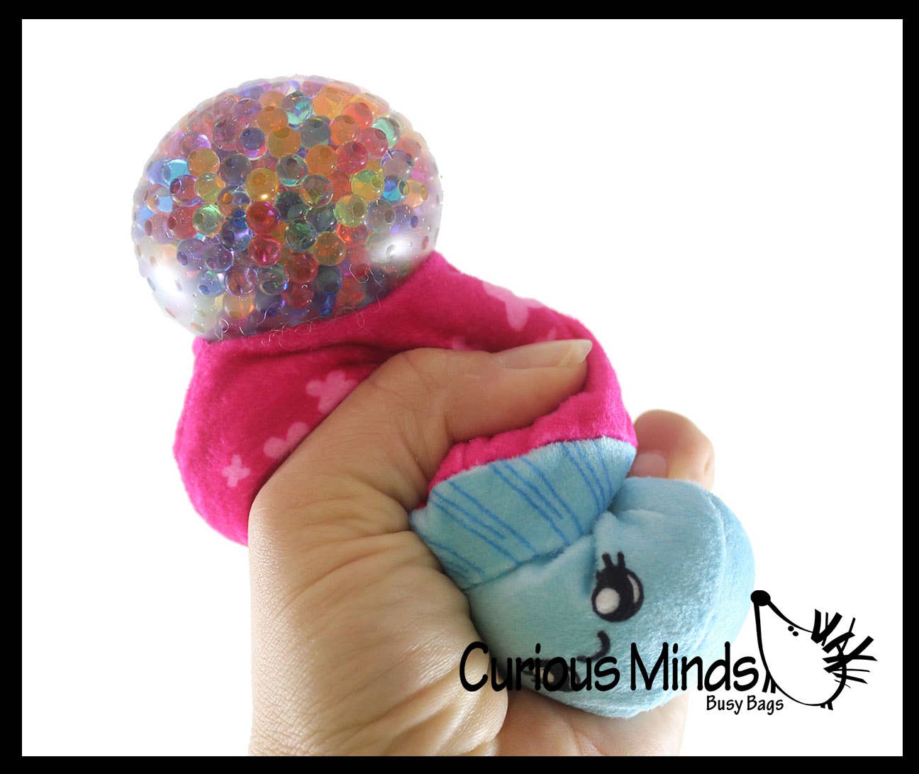 1 Plush Mushroom Water Bead Filled Squeeze Stress Balls - Se