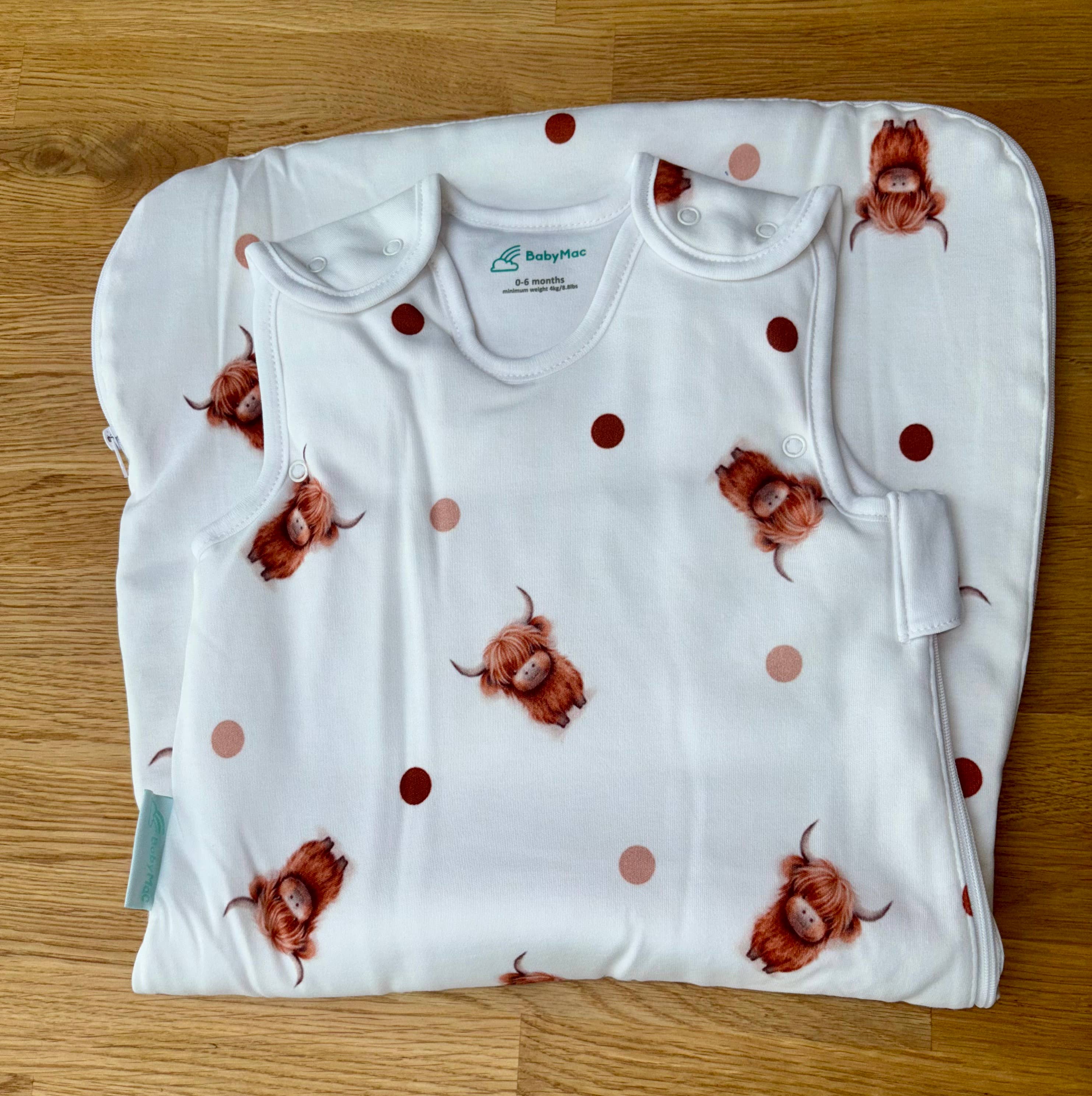 Highland Cow Organic Cotton Baby Sleeping Bag: Highland Cow / 0-6 months
