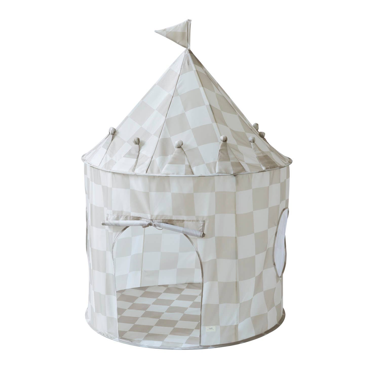Kids Play Tent Castle with Recycled Fabric - Prints: Terrazzo Beige