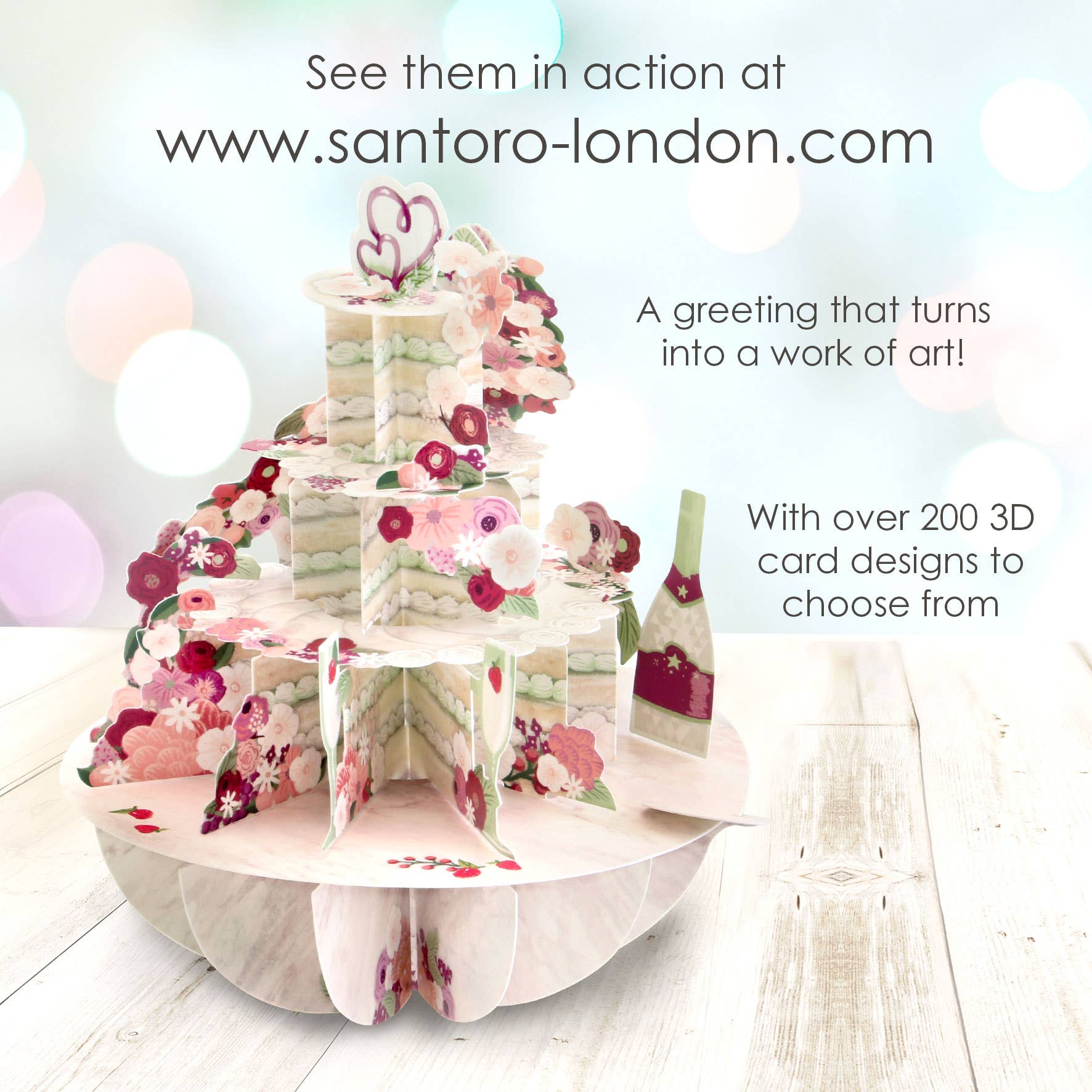 Santoro London - Pirouette Cards - Cut The Cake (Wedding)
